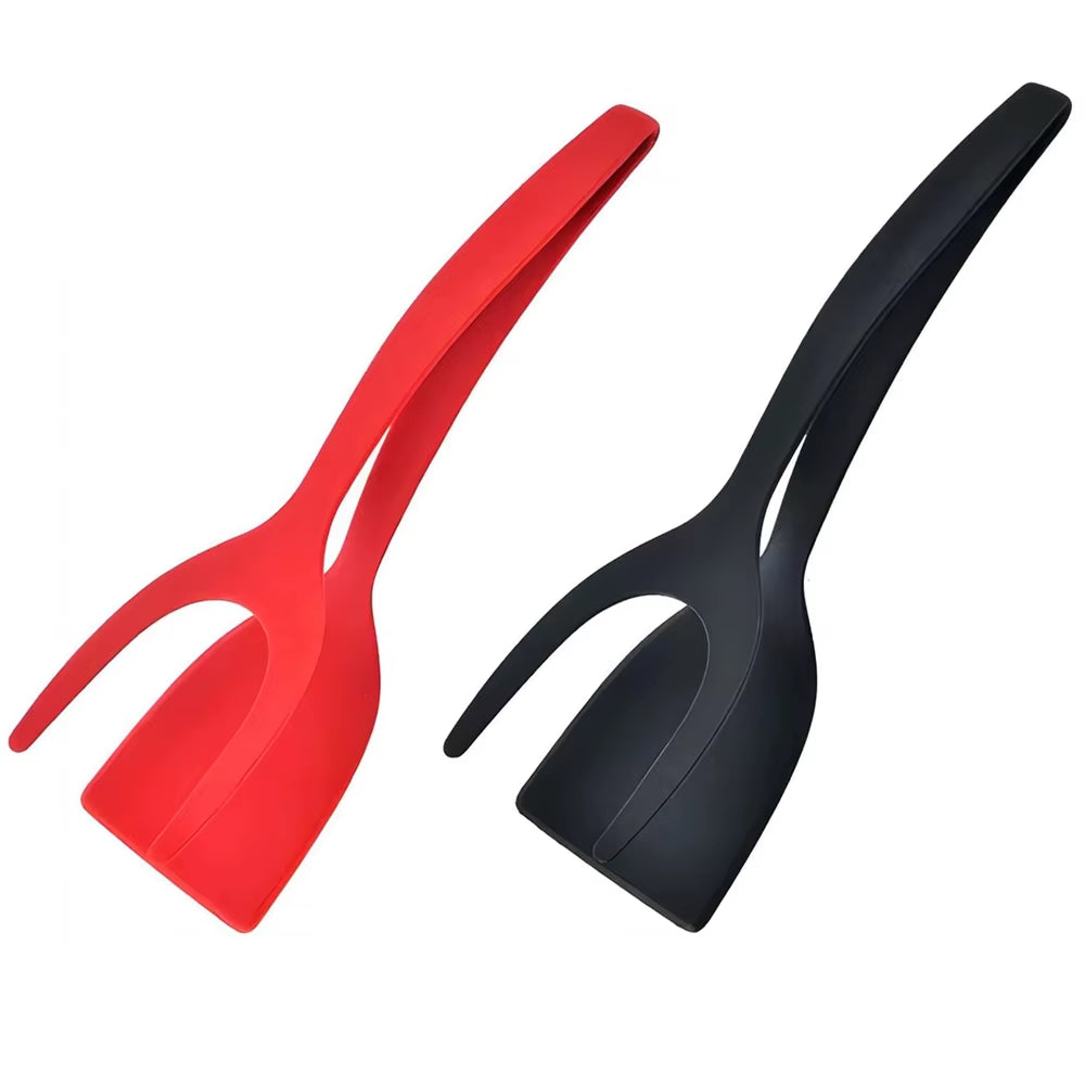 2 in 1 Grip Flip Spatula Clamp Egg Pancake Fish French Toast Omelette Making Non Stick Home Kitchen Cooking Turner Tool