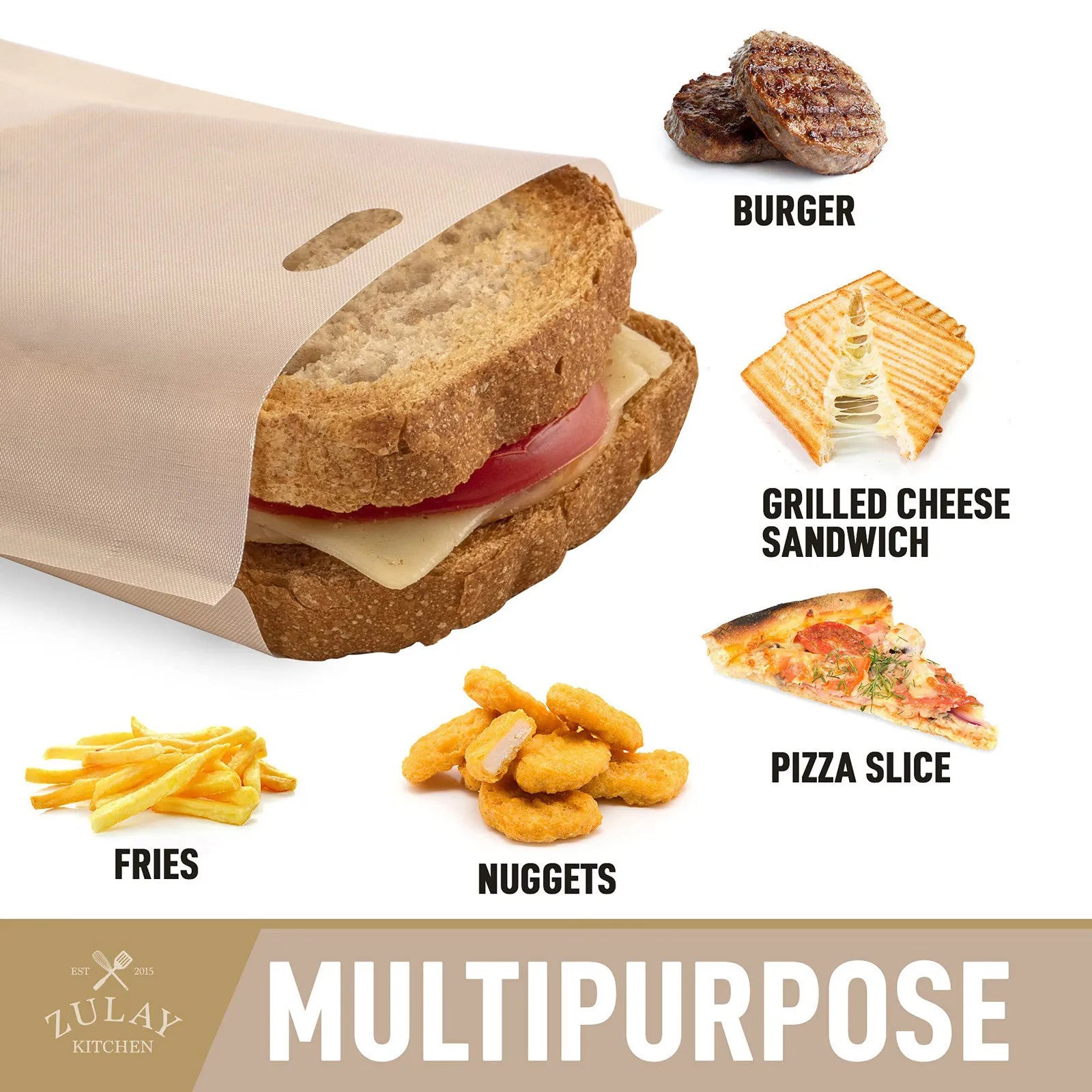 4Pcs/Set Reusable Toaster Bag Non Stick Bread Bag Sandwich Bags Fiberglass Toast Microwave Heating Pastry Tools