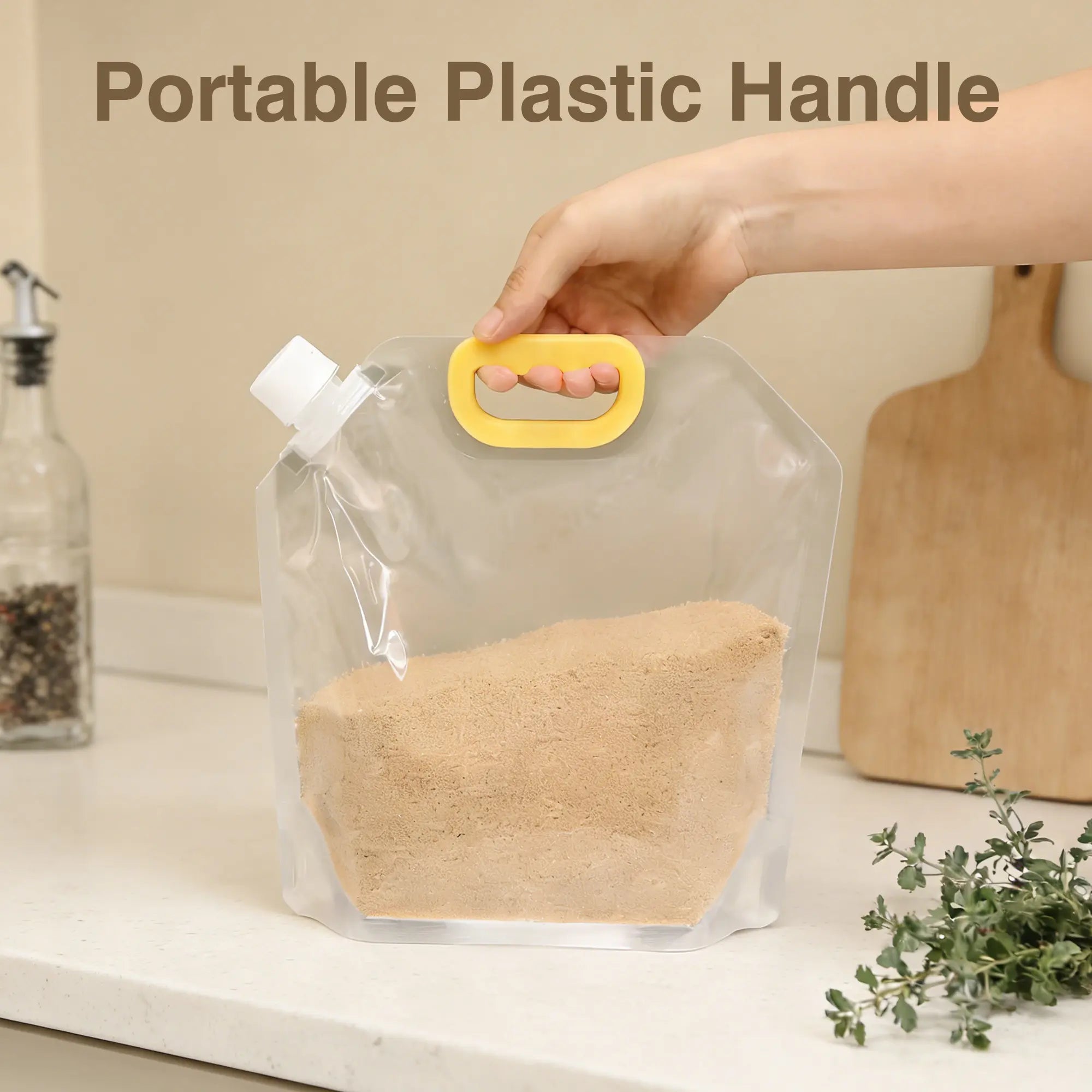 5 Counts Reusable Food Sealed Bags, Leak-Proof Construction with Secure Lid, Stand-Up Base for Kitchen Organization, Writable for Meal Prep