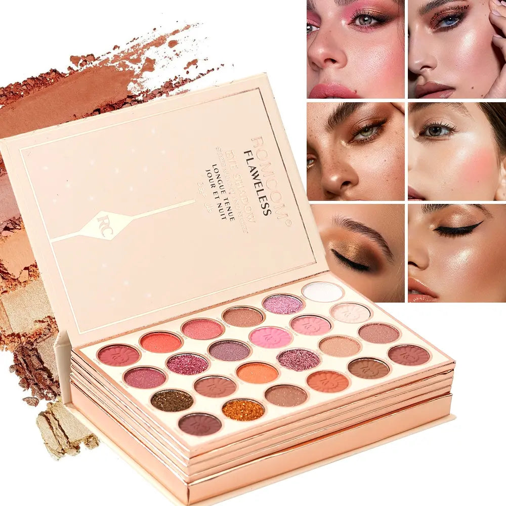 Perfect Makeup Magic Book, Including Eye Shadow, Lip Gloss, Powder Blusher, Highlight, a Complete Set of Makeup Magic Books, an Ideal Gift for Women on Holiday Parties, Flawless Makeup Kit