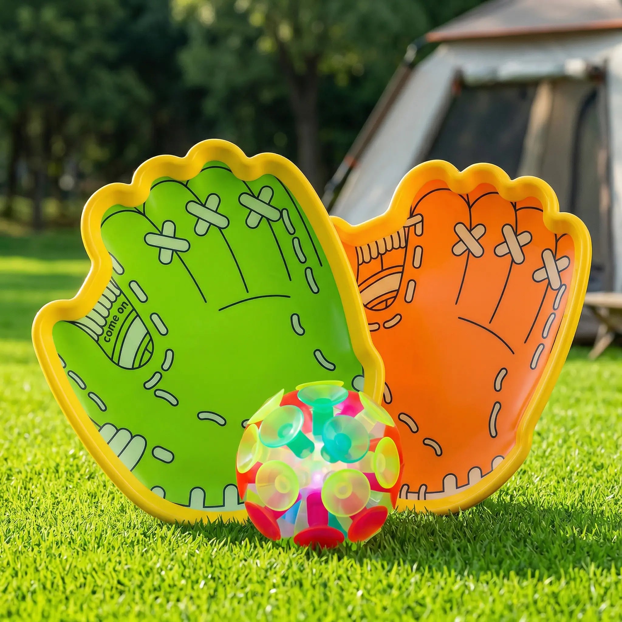 Light-Up Ball Toss and Catch Game Set (3 Pieces) – Includes (2 Rackets + 1 Light-Up Ball), Perfect for Outdoor Family Fun, Multi-Player Sports, and a Holiday Gift for Children Aged.