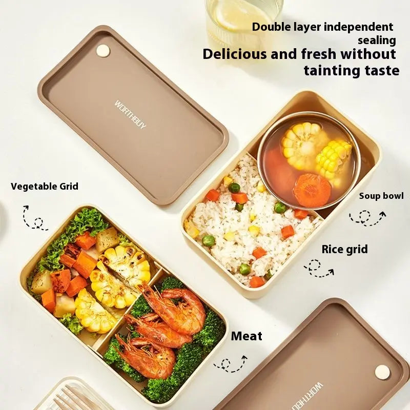 Three-Layer Lunch Box Microwaveable for Students and Office Workers, Special Bento Box for Bringing Meals, Weight Loss Meal Box Set