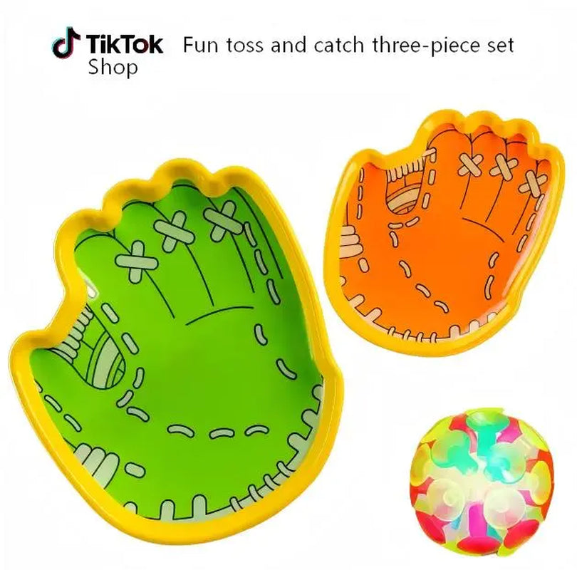 Light-Up Ball Toss and Catch Game Set (3 Pieces) – Includes (2 Rackets + 1 Light-Up Ball), Perfect for Outdoor Family Fun, Multi-Player Sports, and a Holiday Gift for Children Aged.