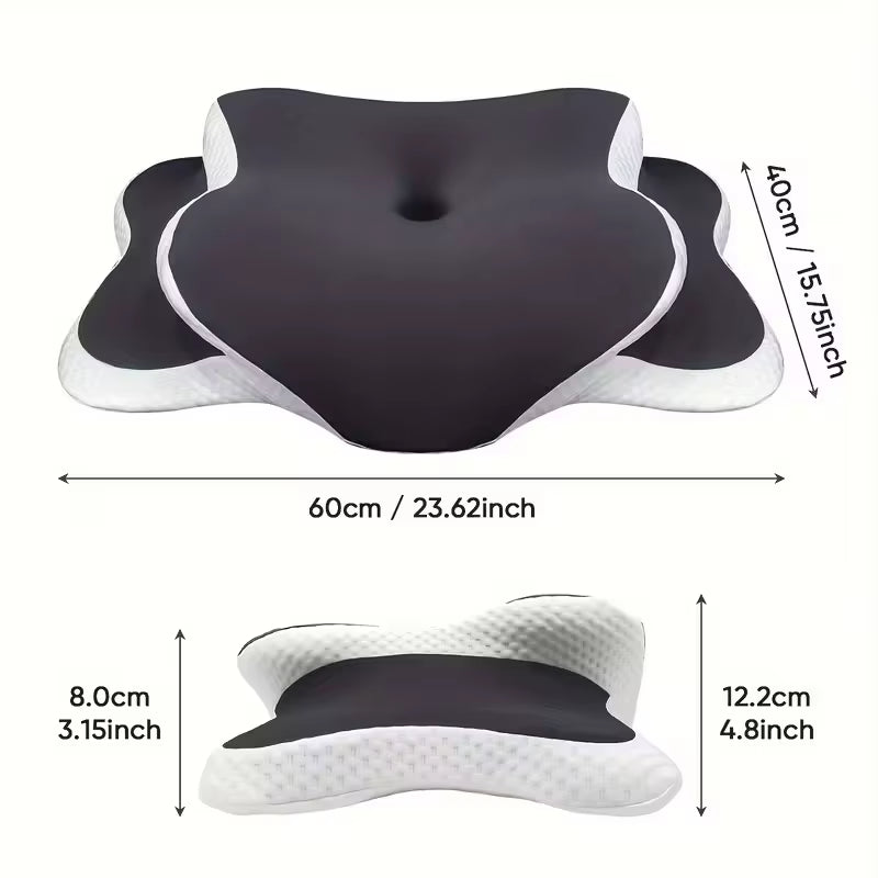 An Ergonomic Neck Pillow Featuring Slow-Recovery Support, Breathable Cool Fabric, and a Machine-Washable Cover, Suitable for Sid