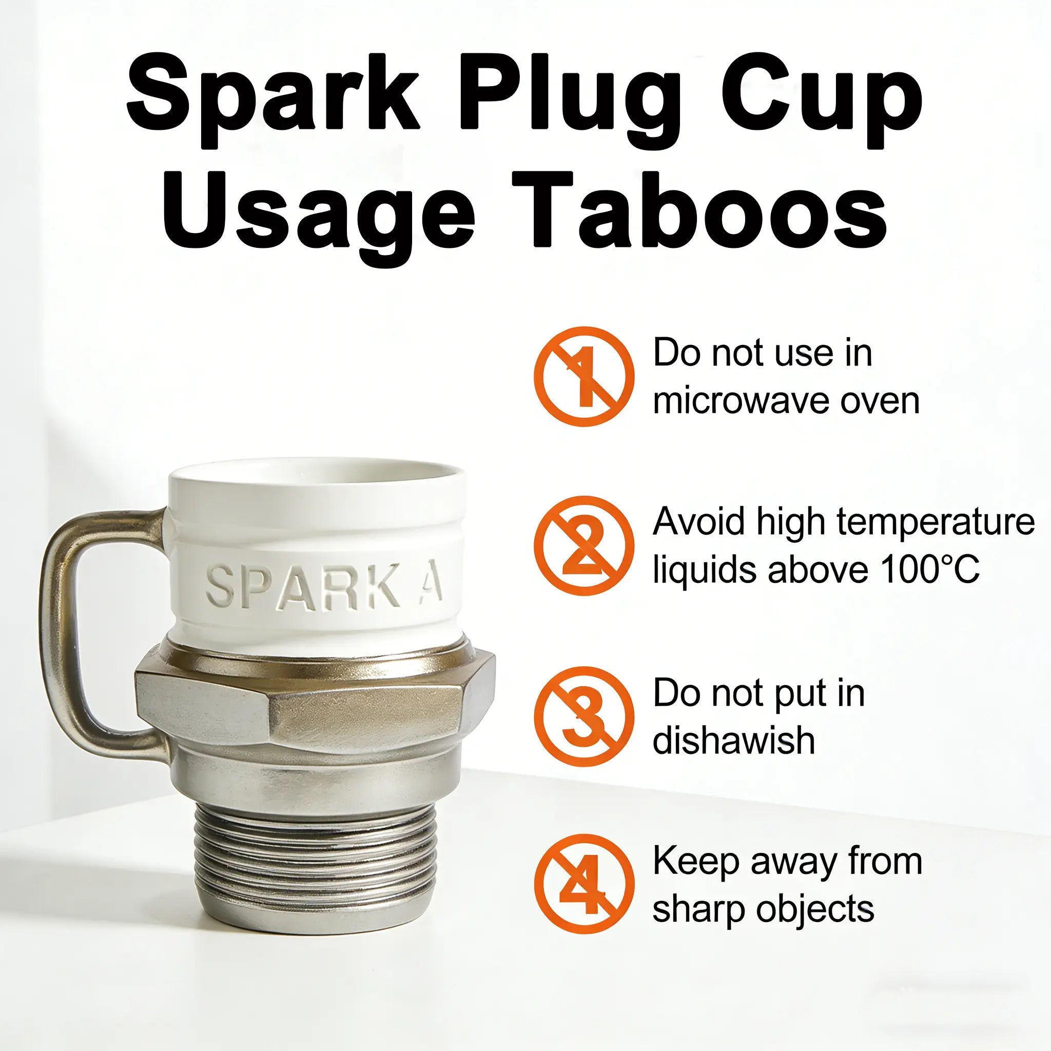 Spark Plug Ceramic Mug, Stylish Coffee Mugs, Automotive Theme Coffee Cup for Car Enthusiasts, Mechanics and Garage Lovers, Unique Christmas Gift for Auto Fans, Funny Dad Mug