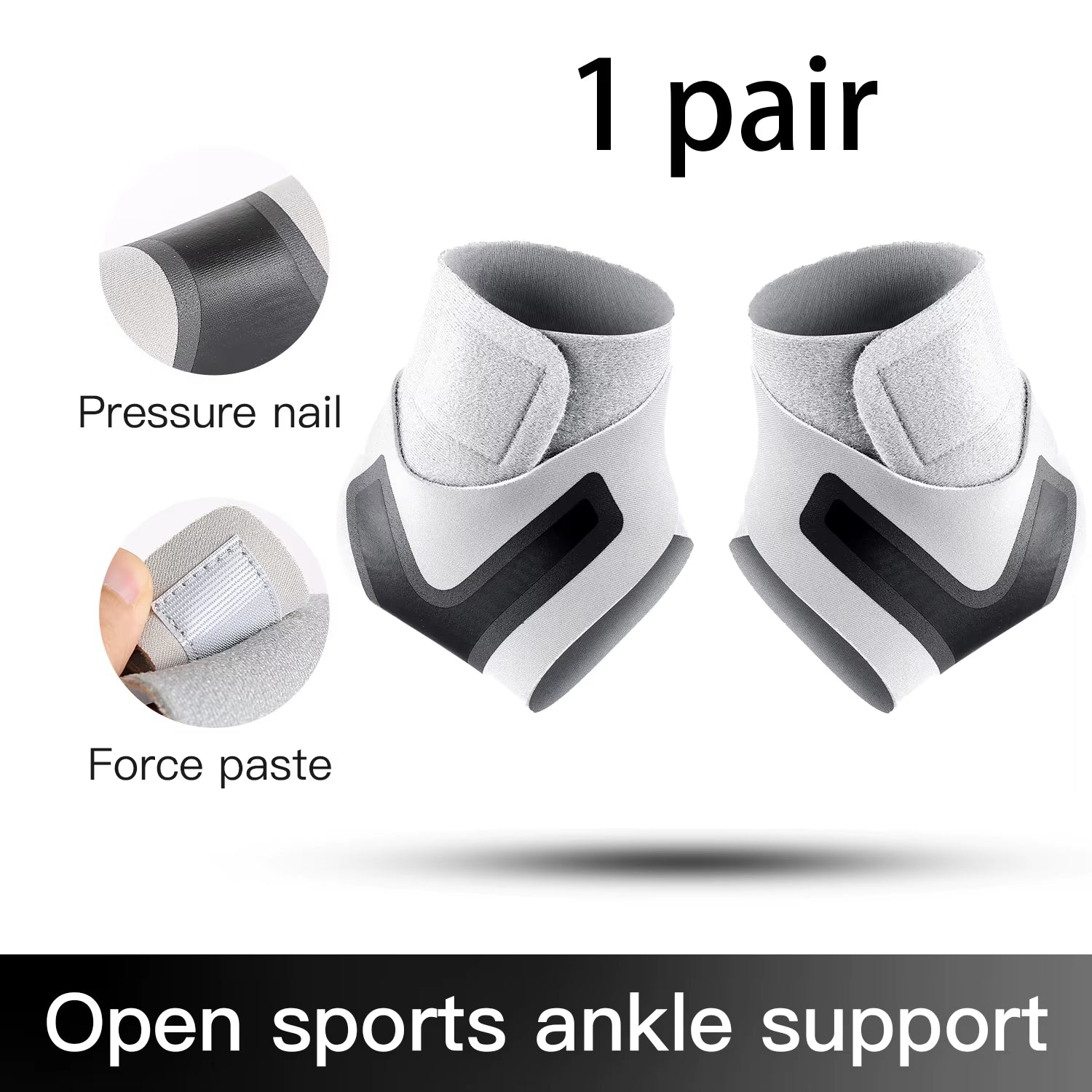 1/2PC Adjustable Support Pad Ankle Sleeve Pressure Anti-Spinning Elastic Breathable Support Fitness Sports Safety Prevention