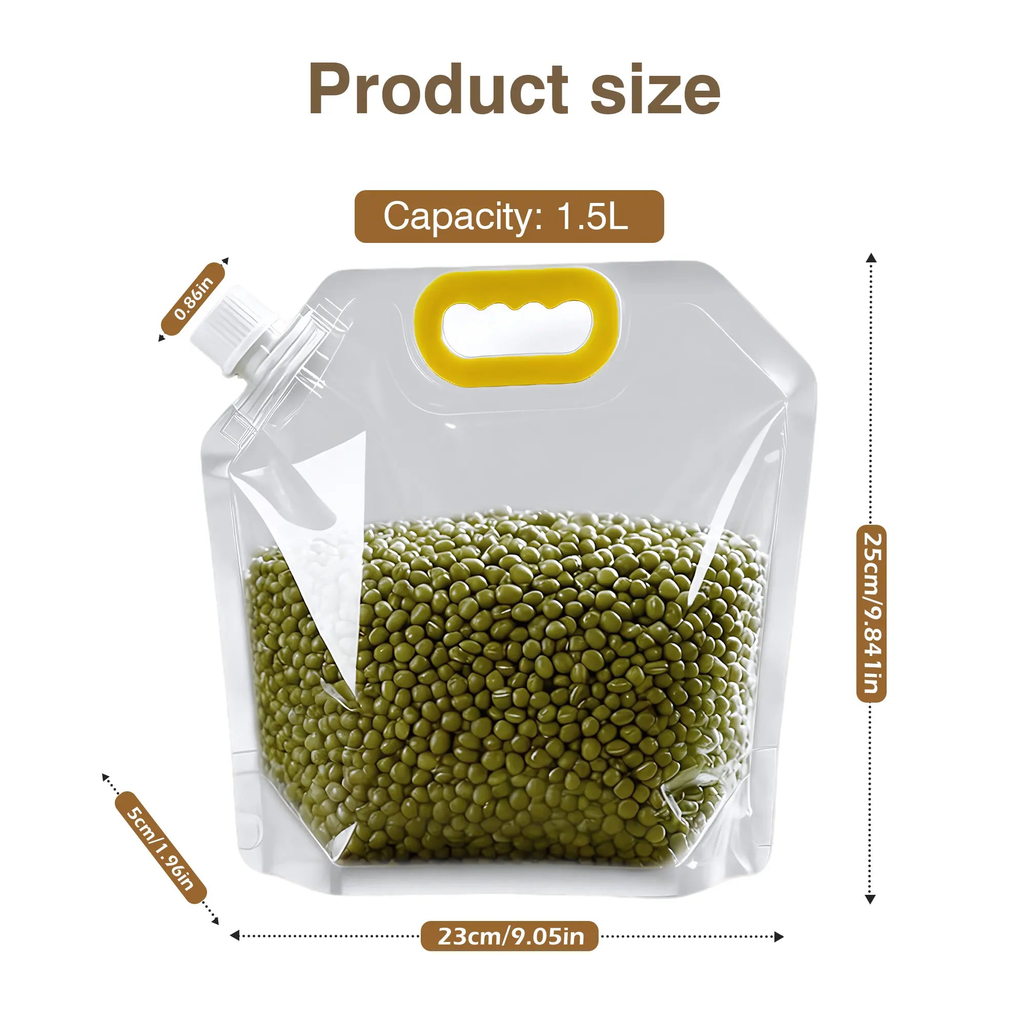 5 Counts Reusable Food Sealed Bags, Leak-Proof Construction with Secure Lid, Stand-Up Base for Kitchen Organization, Writable for Meal Prep