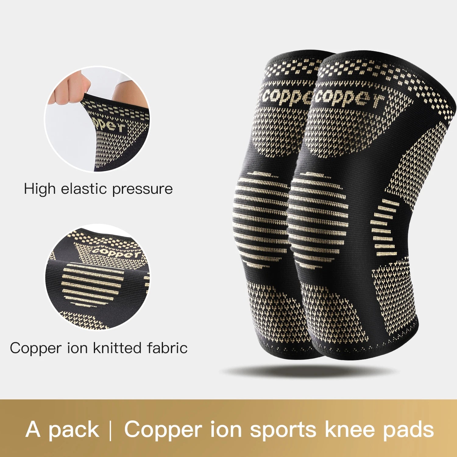 1PC Copper Knee Brace for Arthritis Pain Support-Copper Knee Sleeve for Knee Pain Compression Sleeve for Sports,Knee Pain Relief