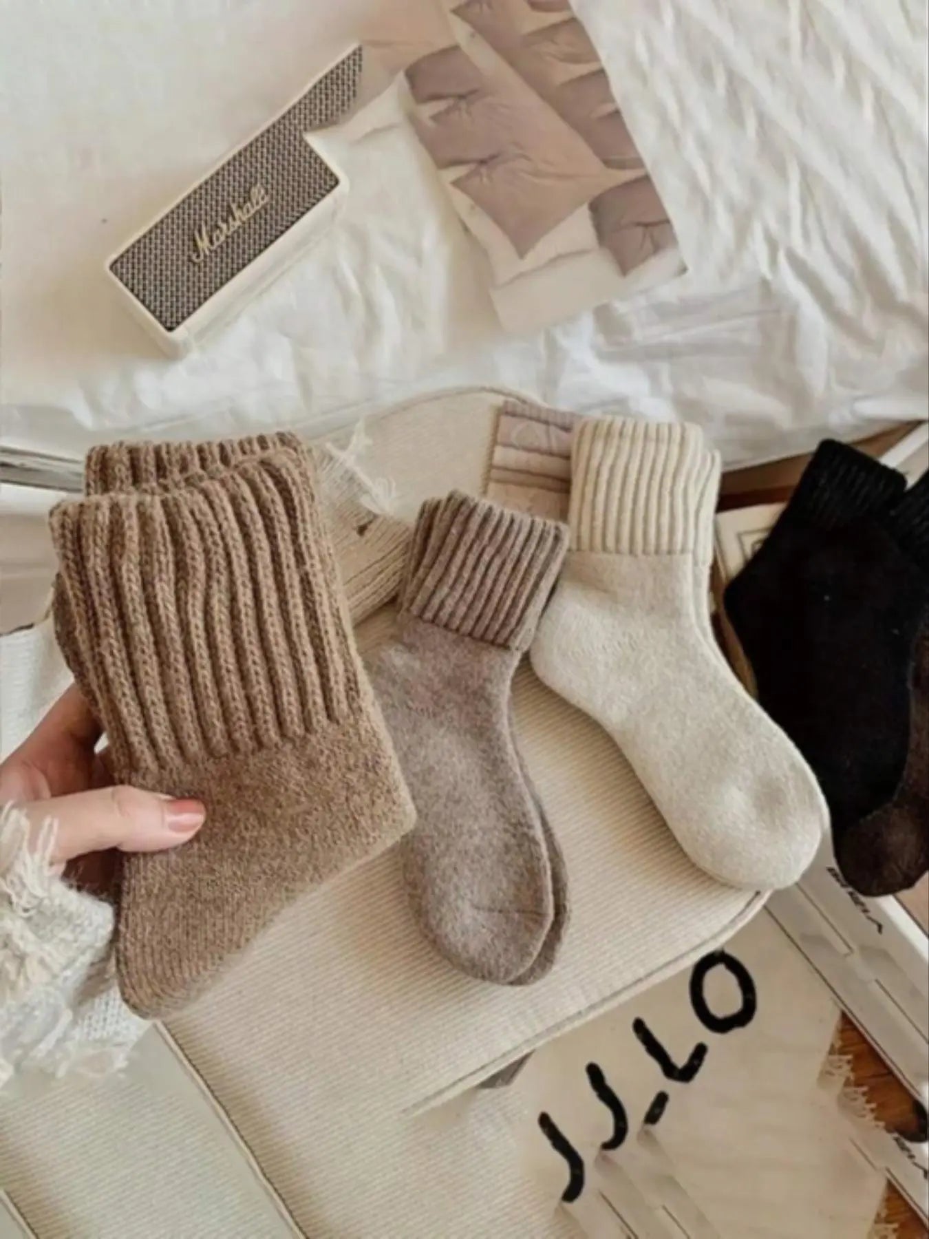 Women'S Solid Mid-Calf Socks, Casual Soft Comfy Warm Socks for Fall & Winter, Women'S Socks for Daily Wear, Cozy Socks, Socks Set