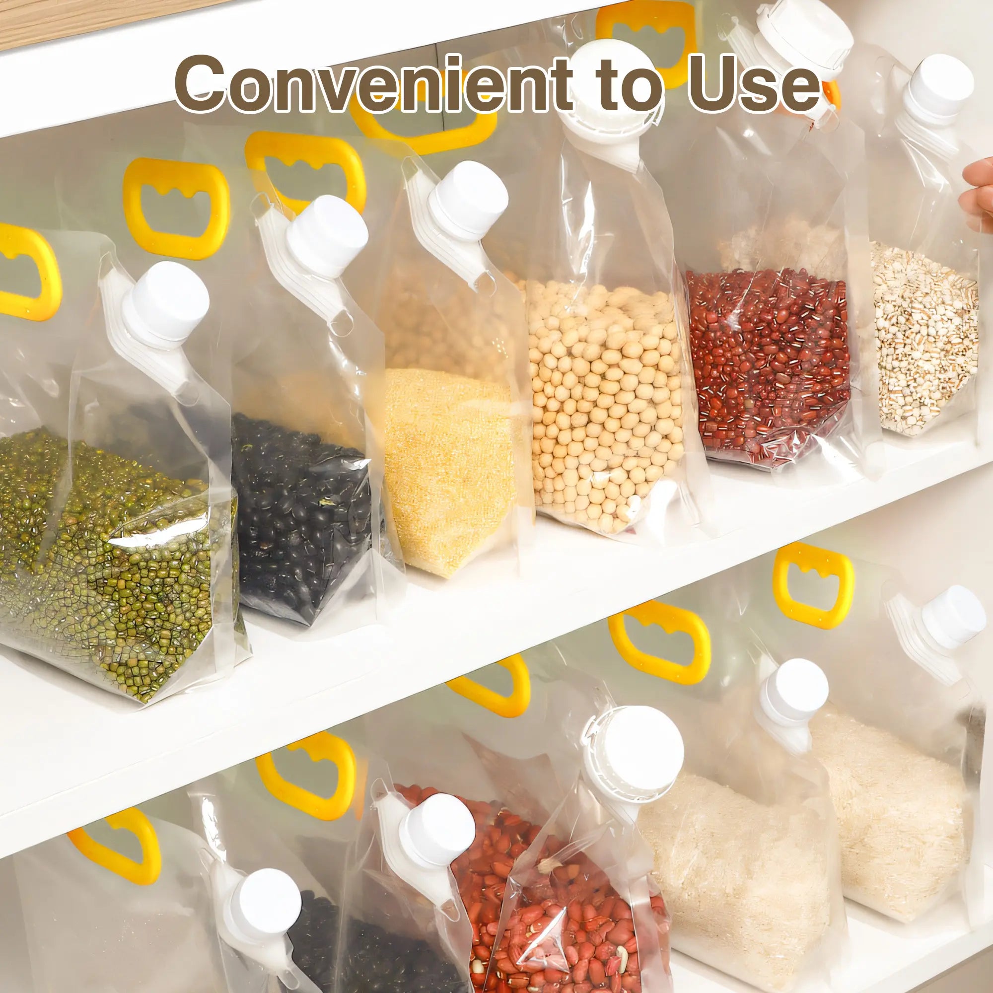 5 Counts Reusable Food Sealed Bags, Leak-Proof Construction with Secure Lid, Stand-Up Base for Kitchen Organization, Writable for Meal Prep