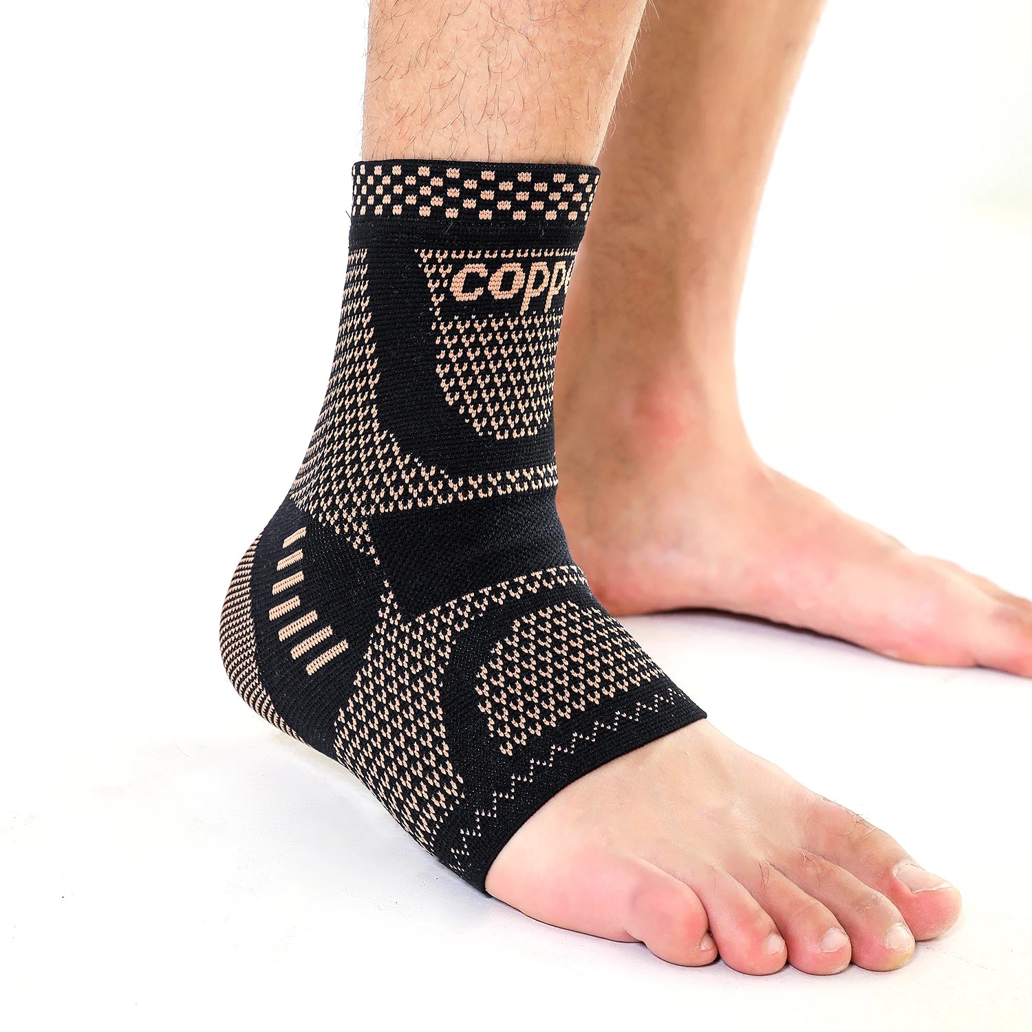 1 PC Men'S Women'S Outdoor Sports Knitting Elastic Copper Ankle Protection, Ankle Sprain Protection, Ankle Wrist Daily Exercise