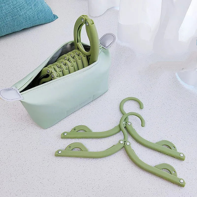 Travel Folding Plastic Clothes Hangers Portable Business Trip Storage Bag Student Dormitory Socks Underwear Drying Rack